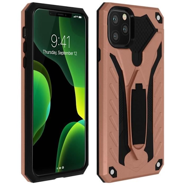 Skyddsskal - AVIZAR - iPhone 11 Pro - Bi-material - Stötsäker - Stöd-funktion Rose guld