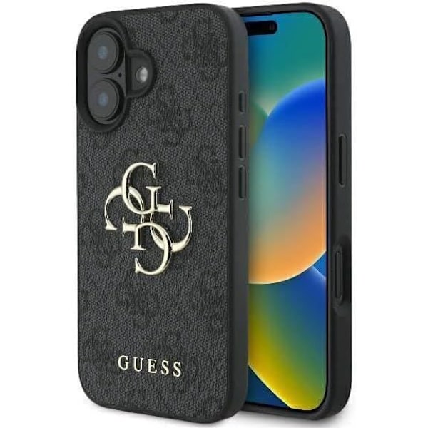 Guess 4G Big Logo Case iPhone 16 6,1" mustalle - GUHCP16S4GMGGR