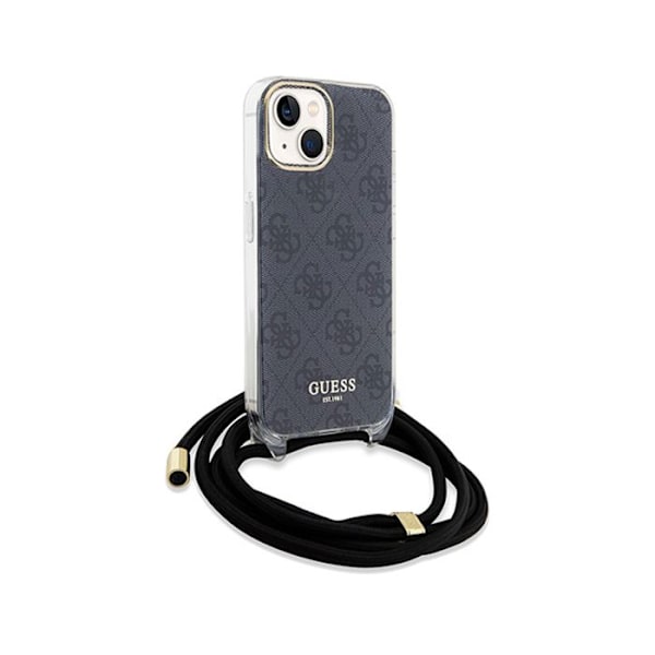 Guess Crossbody Cord 4G Print - kotelo iPhone 15:lle (musta)