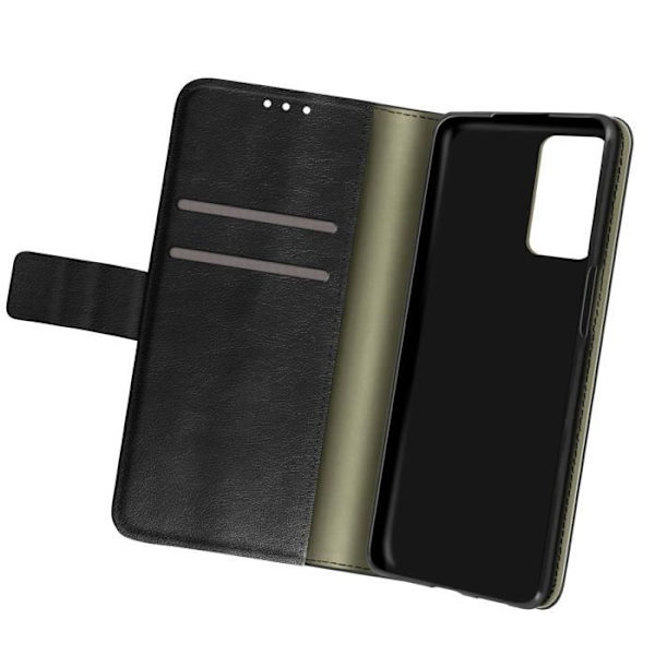Portföljfodral - Oppo - A74 5G/A54 5G - Syntetläder Svart - Videostöd - Kortfack Svart