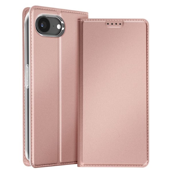 Étui för iPhone 16e Satineffekt Kortficka Stöd För Video Dux Ducis Roséguld Rosa