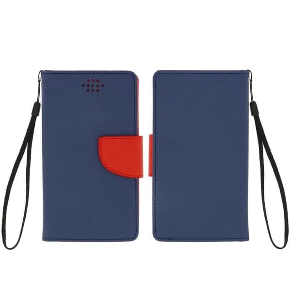 Housse - Fancy Style - Eco-læder - Fuld beskyttelse - Opbevaring til kort Nattblått