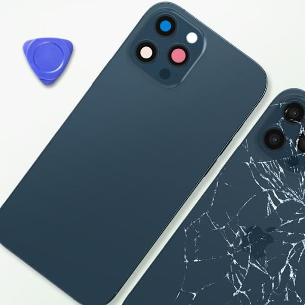 iPhone 12 Pro Max chassi - AVIZAR - Ersättningsbakruta - Kungsblå Blå