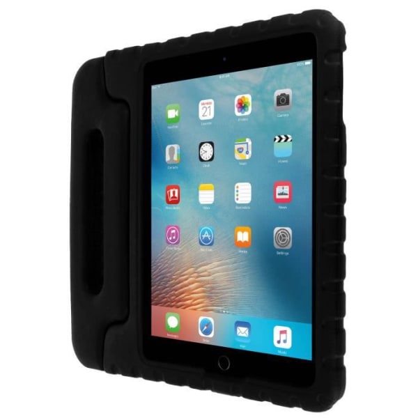iPad 9.7 -kotelo, iskunkestävä suoja erityisesti lapsille, musta kahva Svart