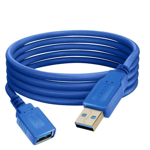 USB 3.0 forlængerkabel 5Gb/s Synkroniseringslængde 1,5m LinQ Blue Blå