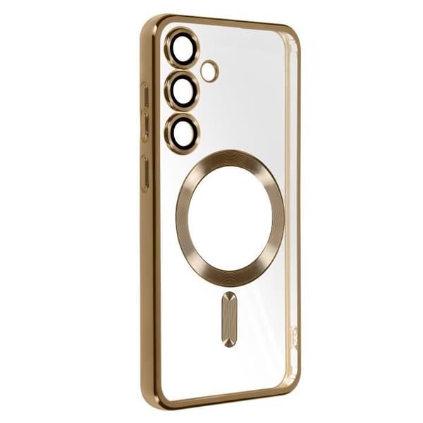 Coque MagSafe - Samsung - S24 Plus - Fleksibel Silikone - Kamerabeskyttelse - Krom Guld Gul