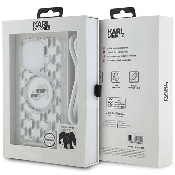 Coque - Karl Lagerfeld - IML Monogram Karl & Choupette - Transparent - MagSafe - iPhone 15 Pro Max Klar
