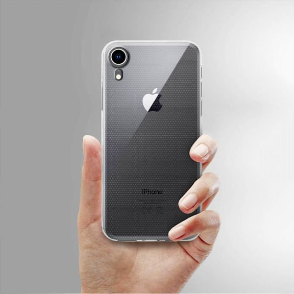 Kotelo ja suojakalvo - Apple - iPhone XR - Läpinäkyvä silikoni - Karkaistu lasi - Pehmeä transparent
