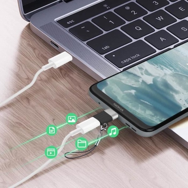 Adapter - XO - Micro-USB til USB-C - Hurtig opladning - Ultra-kompakt format