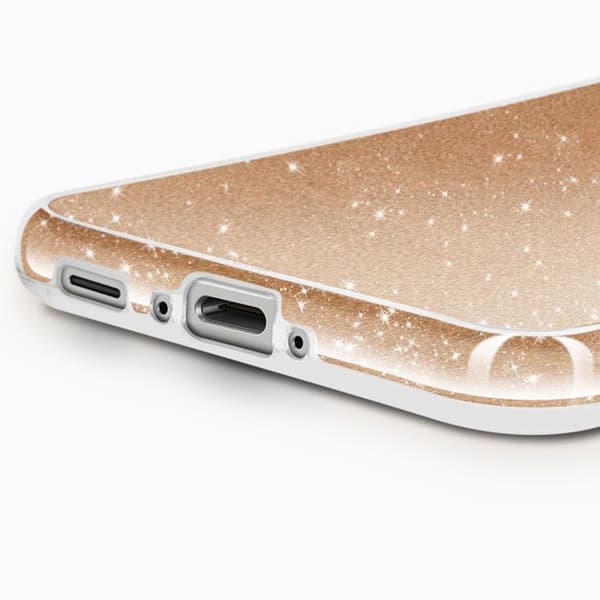 Skydd för Galaxy A37 med bi-materialdesign och glittrig gyllene finish Gul