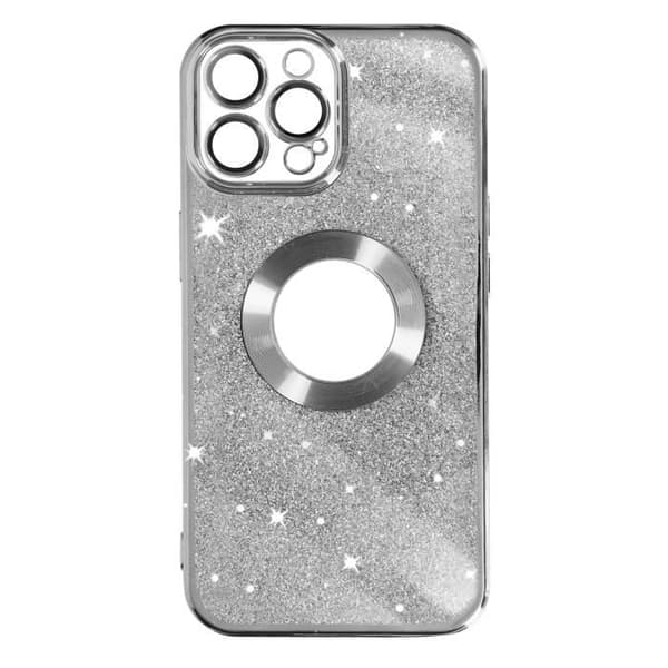 Coque iPhone 13 Pro Max - Protecam Spark - Glitrende Sølv - Silikone Gel - Beskyttet Kamera - Krom Design Pengar