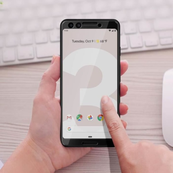 Suojakalvo - AVIZAR - Google Pixel 3 - 9H karkaistu lasi - Ultraohut - Täysi suoja Svart