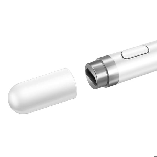 Taktile Stylus - APOKIN - Spids 1,5mm - Batteritid 20 timer - Micro-USB Opladning - Hvid Aluminium Vit