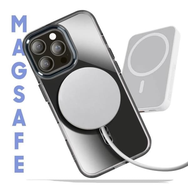 Coque - MagSafe - iPhone 14 Pro - Krystal Farve - Sort - Anti-gulning Svart