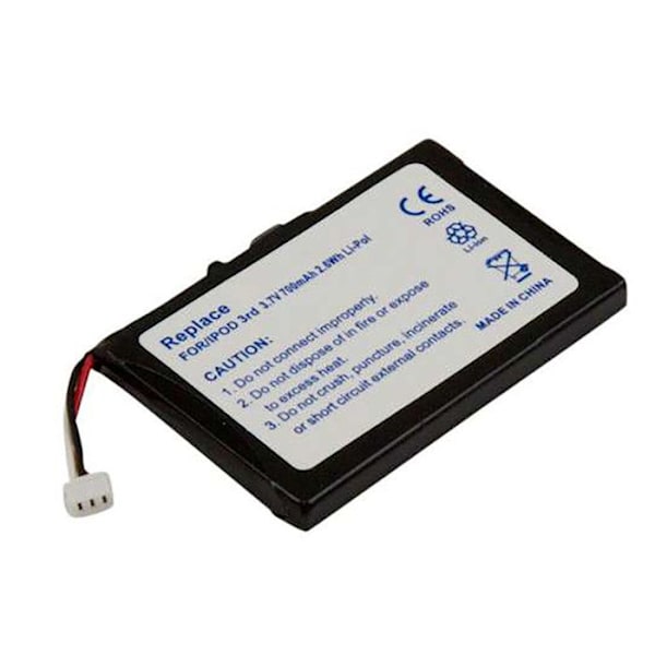 Li-Polymer-batteri 700mAh för Apple iPod 3G 3,7V 2,6Wh