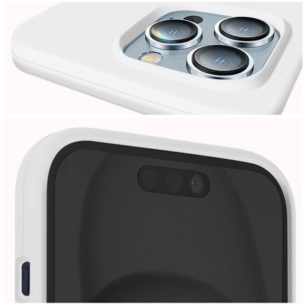 Fodral till iPhone 15 Pro Halvstyv inredning Microfiber Moxie White Vit