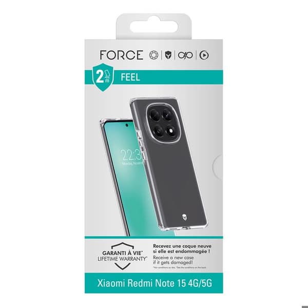 Forstærket Cover til Redmi Note 15 Model Feel Stødabsorberende 2 Meter Styrke Transparent Vit