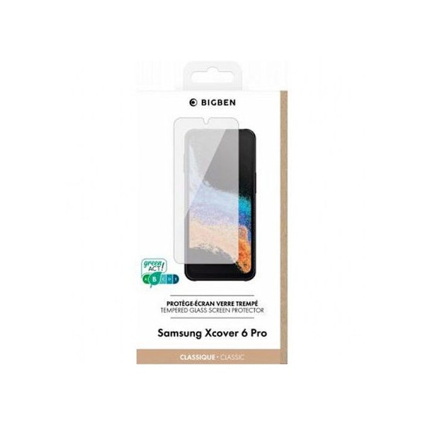 Skærmbeskyttelse - BIGBEN CONNECTED - Samsung G X Cover 6 Pro - Hærdet glas - Ridsesikkert - Gennemsigtig Transparent