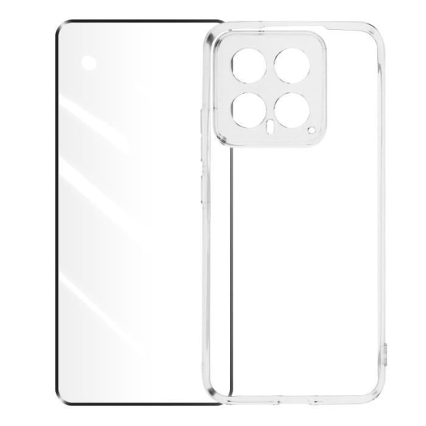 Taske til Xiaomi 14 Soft med 9H hårdhed hærdet glas sort
