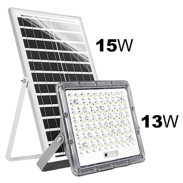 LED Projektor 13W Udendørs 9000K med 15W Solpanel Grå Grå