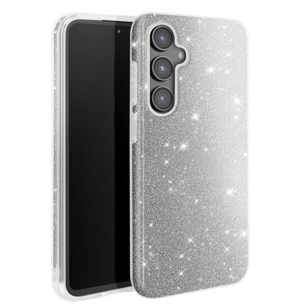 Glittrande Stötfångande Fodral för Samsung Galaxy S23 FE Silver Grå