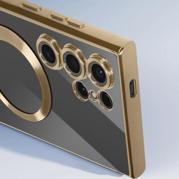Taske til Samsung S24 Ultra - AVIZAR - MagSafe - Silikone - Guld krom omrids Gul