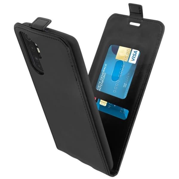Fodral - AVIZAR - Xiaomi Mi Note 10 Lite - Heltäckande skydd - Ekoleder - Elegant design Svart