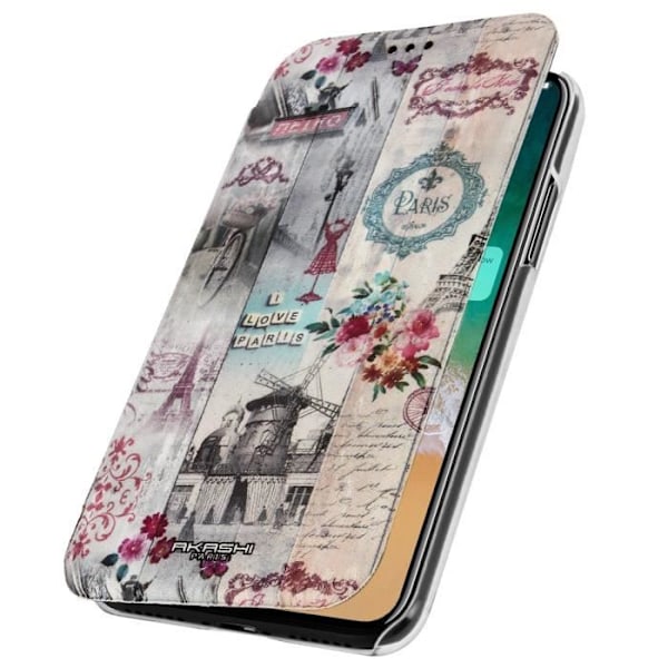 iPhone X-fodral - Akashi - Salon de Paris - Ekoskinn - Flerfärgad - Vintage Flerfärgad