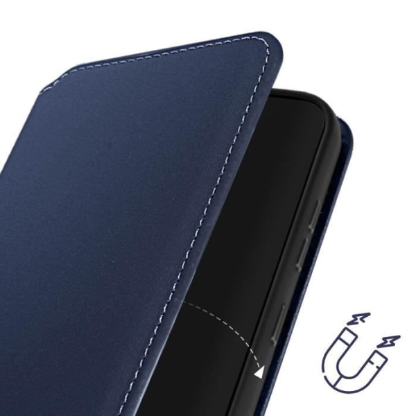 AVIZAR Fodral till Samsung Galaxy S24 - Dubbelficka Flip Stand Funktion - Midnattsblå Blå