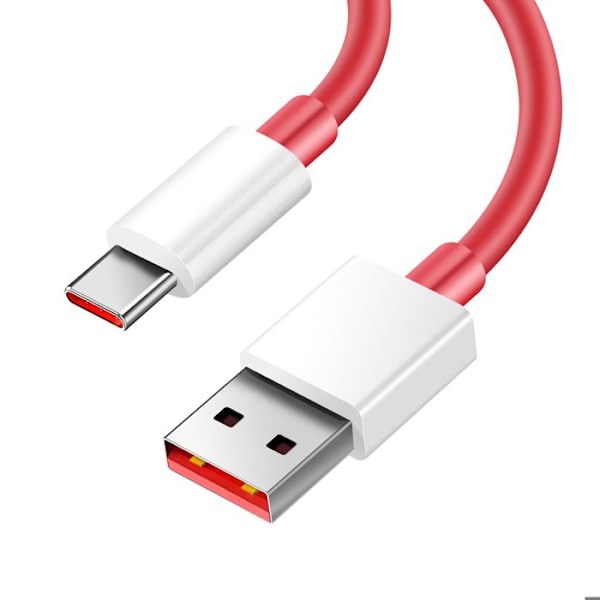 USB-C - USB-C Nopea Lataus SuperVOOC 12A 1.5m Virallinen Oneplus Punainen Röd