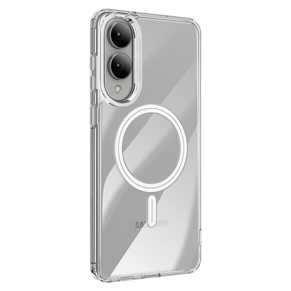 Coque MagSafe - Samsung Galaxy S25 Edge - Polykarbonaatti - Silikoni Geeli - Läpinäkyvä Vit