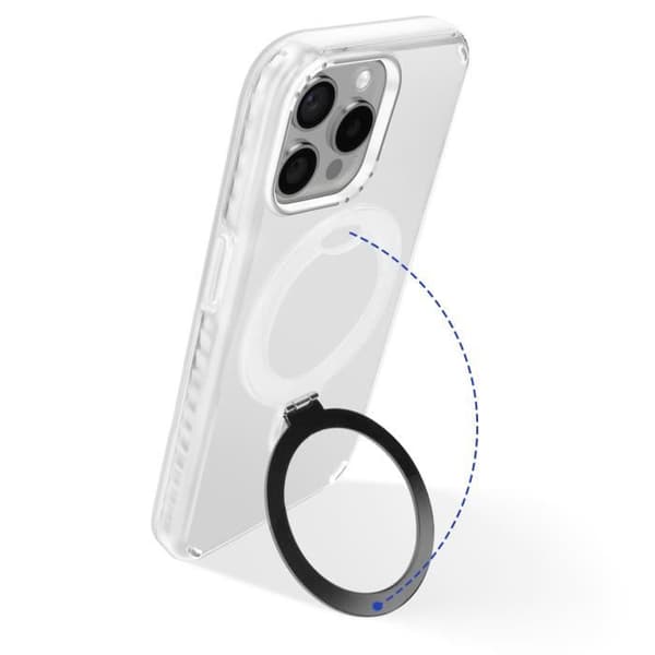 Coque MagSafe - iPhone 15 Pro - Stødabsorberende - Fleksibel Støtte - Hvid Vit