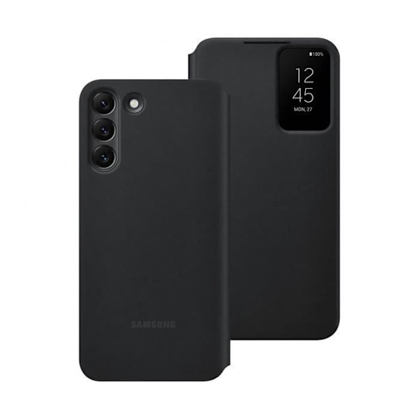 Smart Clear View Cover G S22+ Sort Svart