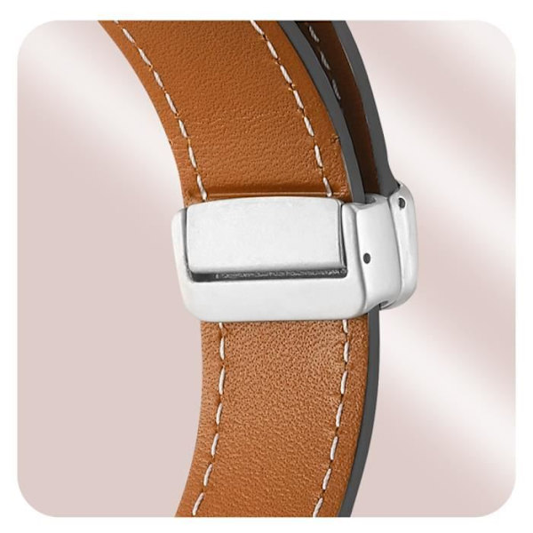Nahkainen rannerengas Galaxy Watch 5/5 Pro / 4:lle magneettisella soljella, musta svart