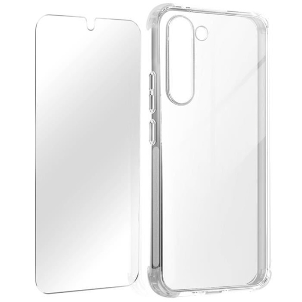 Etui, der er kompatibelt med Samsung Galaxy S23 + beskyttelsespakke af hærdet glas