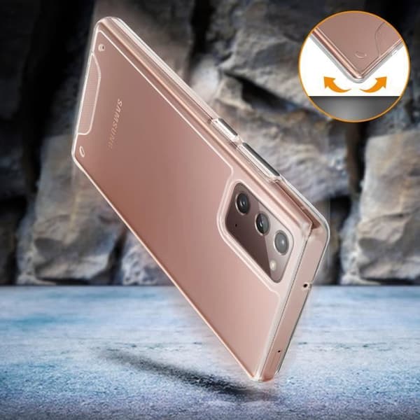 Skydd - Samsung - Galaxy Note 20 - Stöttålig - Transparent - Mjuk Vit