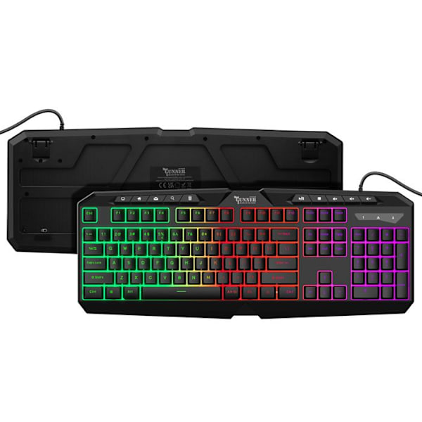 Gamer Tastatur til Computer med RGB-belysning Vandafvisende IPX4 Swissten Sort