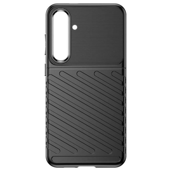 Blødt etui til Samsung Galaxy S24 Plus Anti-Slip Striated Design Sort Svart