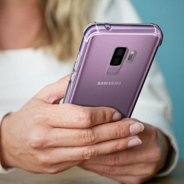 Skyddspaket - AVIZAR - Galaxy S9 Plus - Mjuk Skal - Härdat Glas Film 9H - 360° Skydd Klar vit