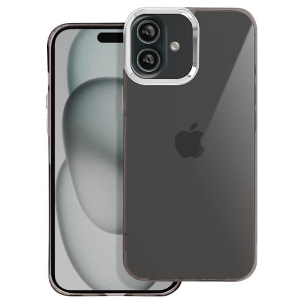 Fodral till iPhone 16 - AVIZAR - Mjuk - Smoke Finish - Black Metallic Camera Contour Svart