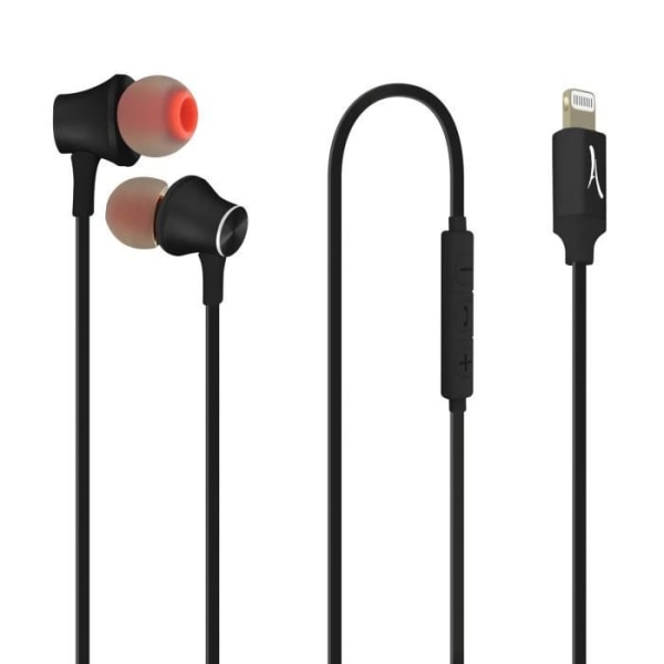 Lightning-øretelefoner In-Ear Tips Akashi Multifunktionsknap Sort Svart