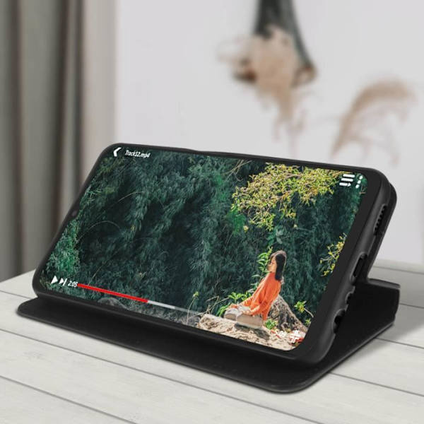 Samsung Galaxy A13 5G Fodral - AVIZAR - Korthållare Flip - Videostödfunktion - Svart Svart