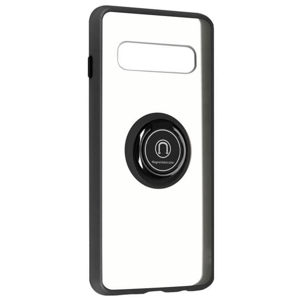 Coque - Samsung - Galaxy S10 - Bi-materiale - Metalring - Video Support Sort Svart