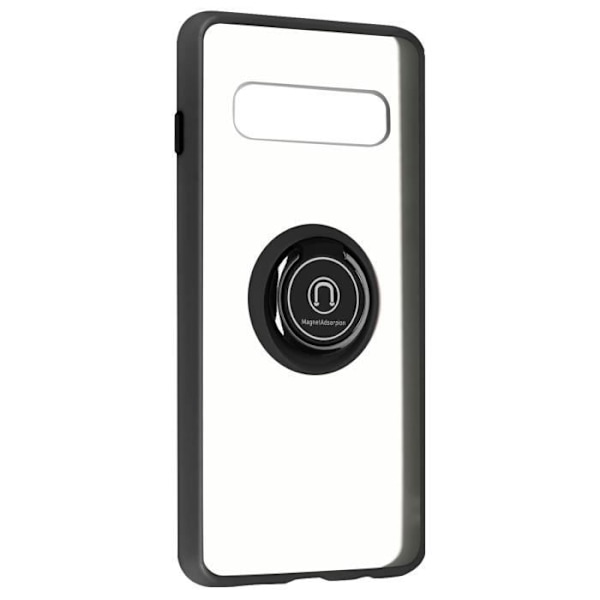 Samsung Galaxy S10 Cover Bi-materiale Metal Ring Video Support sort