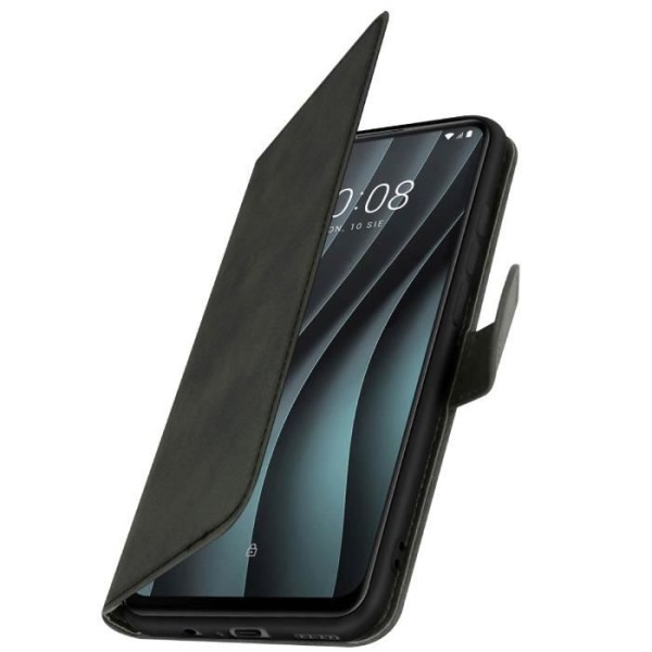 HTC Desire 20 Pro Case Flip Wallet Video Support Funktion Sort Svart