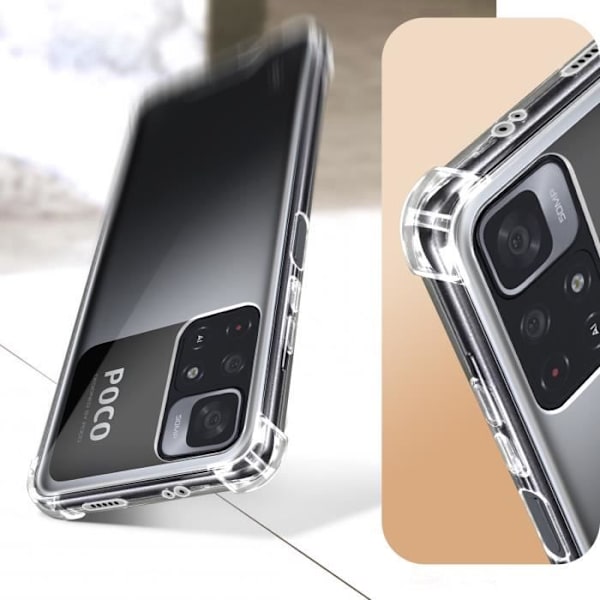 Xiaomi Poco M4 Pro 5G og Redmi Note 11S 5G Roar Armor Jelly Transparent Cover Transparent