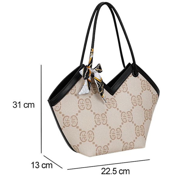 Taske til kvinder med mønster prydet med elegant tørklæde Gallantry beige Beige