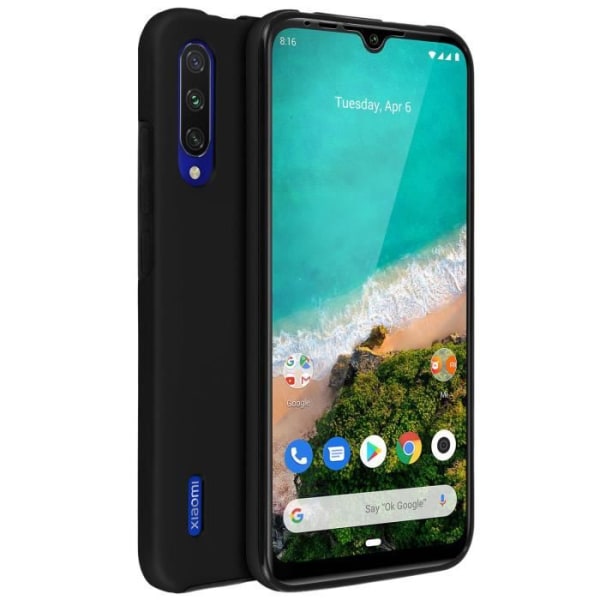 Beskyttelsesskal - AVIZAR - Xiaomi Mi A3 - Hård bagside - Blød front - Sort Svart