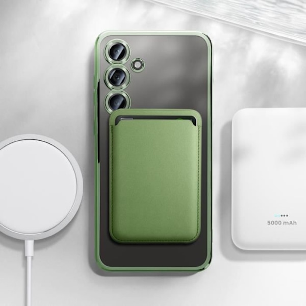 Coque MagSafe för Samsung Galaxy S24 FE Silikon Kontur Krom Grön Mörk Grön