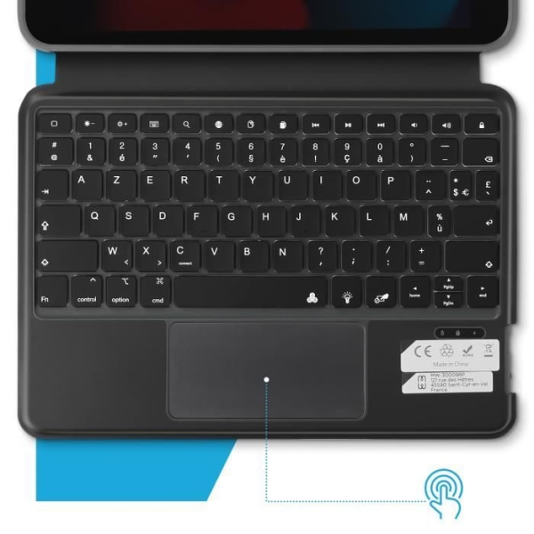 Tastaturetui til iPad 10.2 2021 Bluetooth Integreret Support Funktion MW Grå